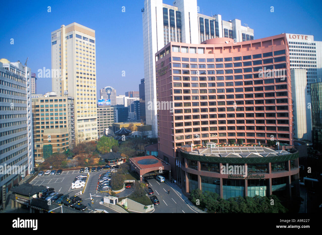 Financial District around Lotte World in Seoul Stock Photo