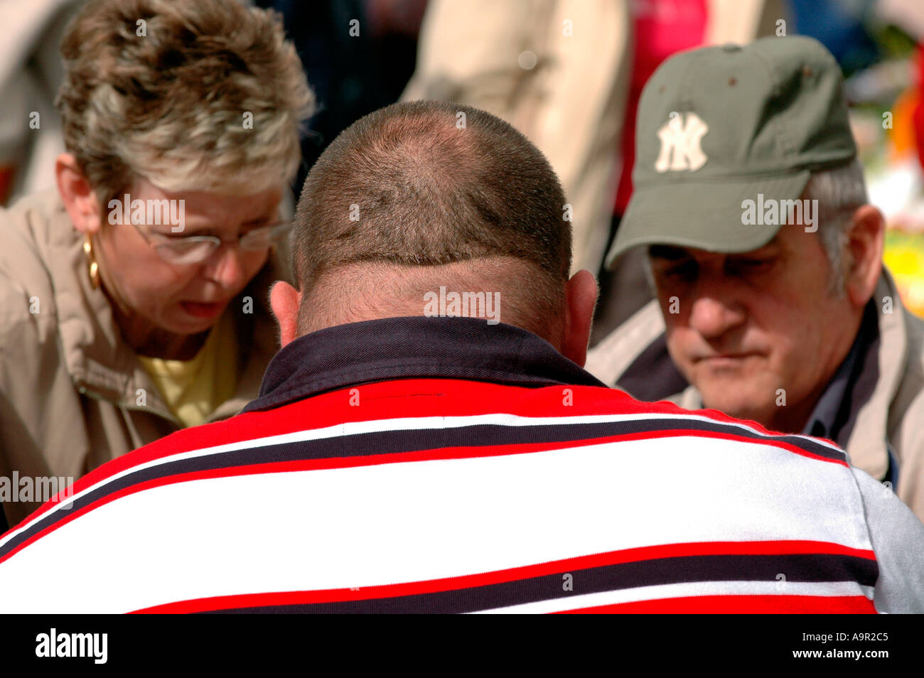 Large man eating lunch to the annual Abergavenny Food Festival