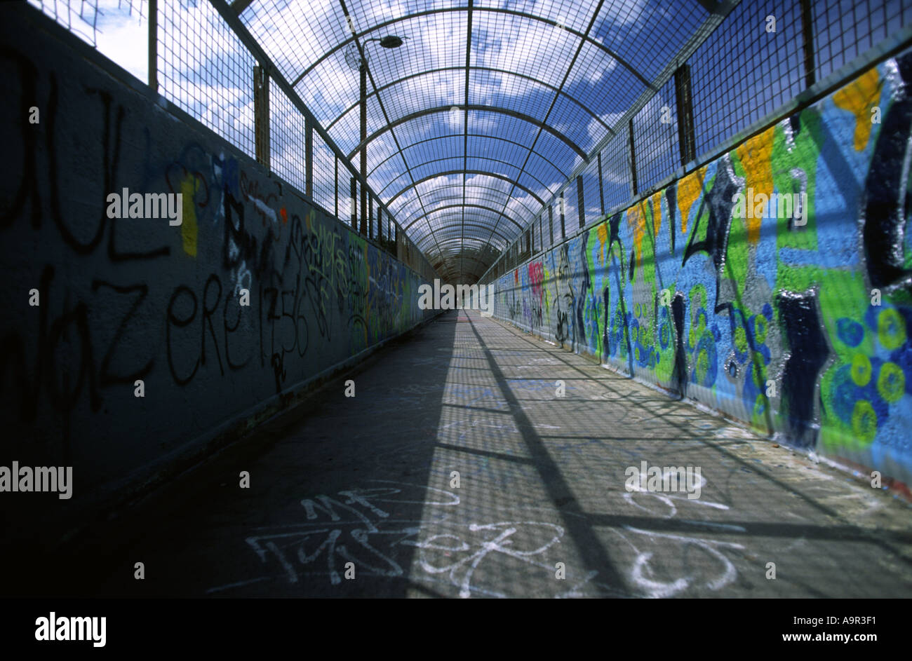 Abstract Urban Footbridge In North London England UK Stock Photo