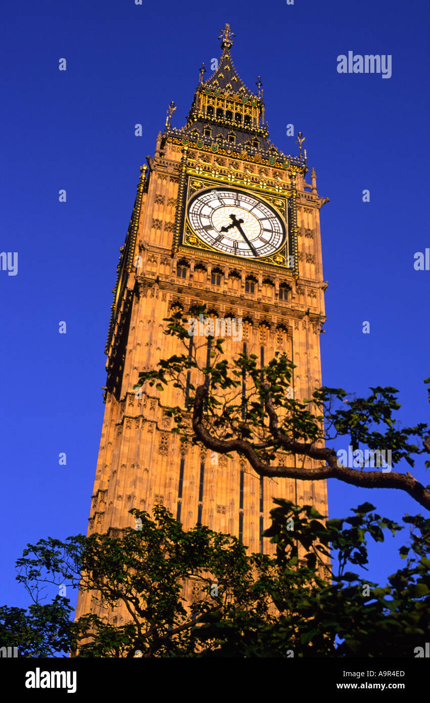 Sunset Glow Over Big Ben Clock Tower London England UK Stock Photo