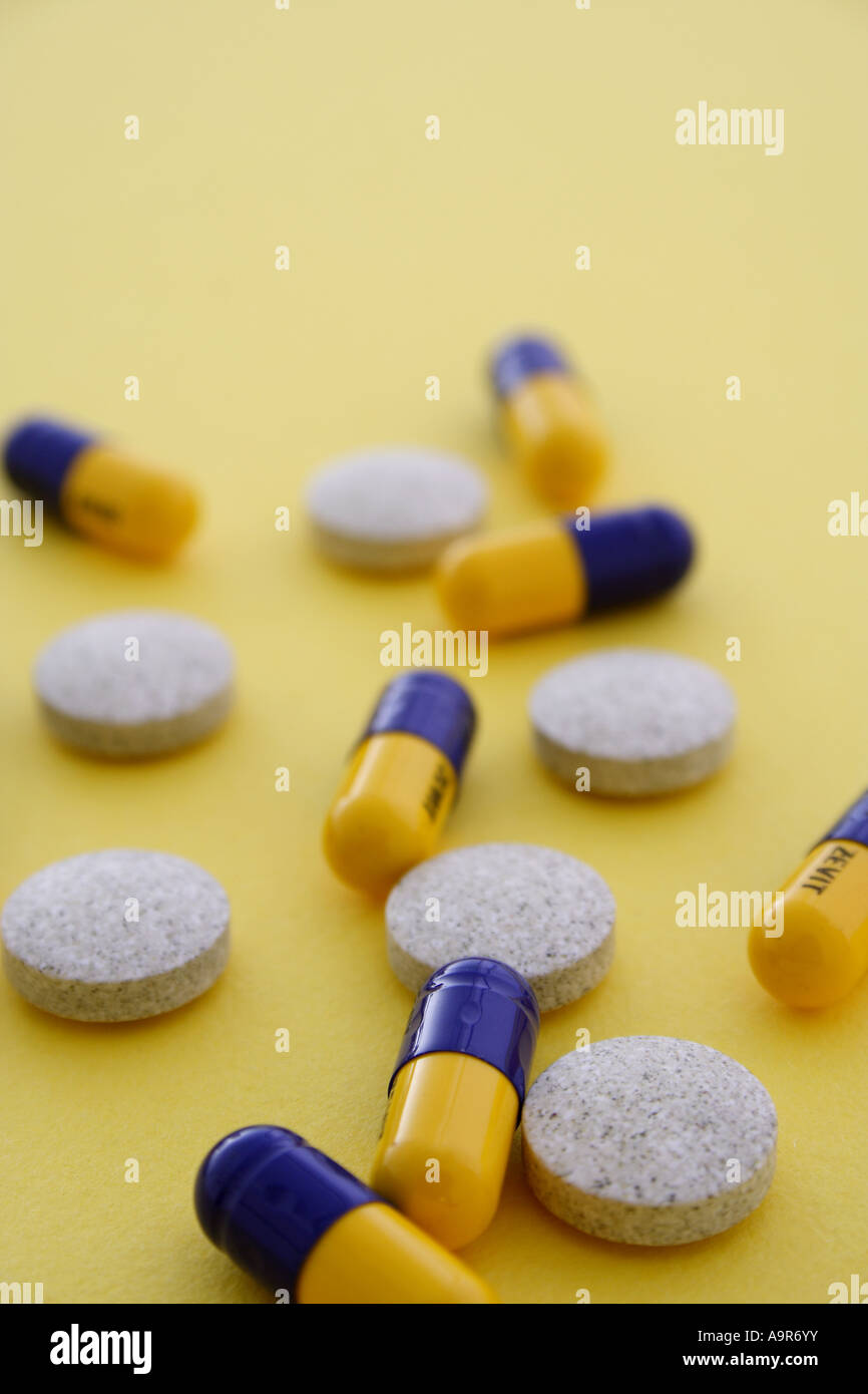 Close up of capsules and tablets Stock Photo Alamy