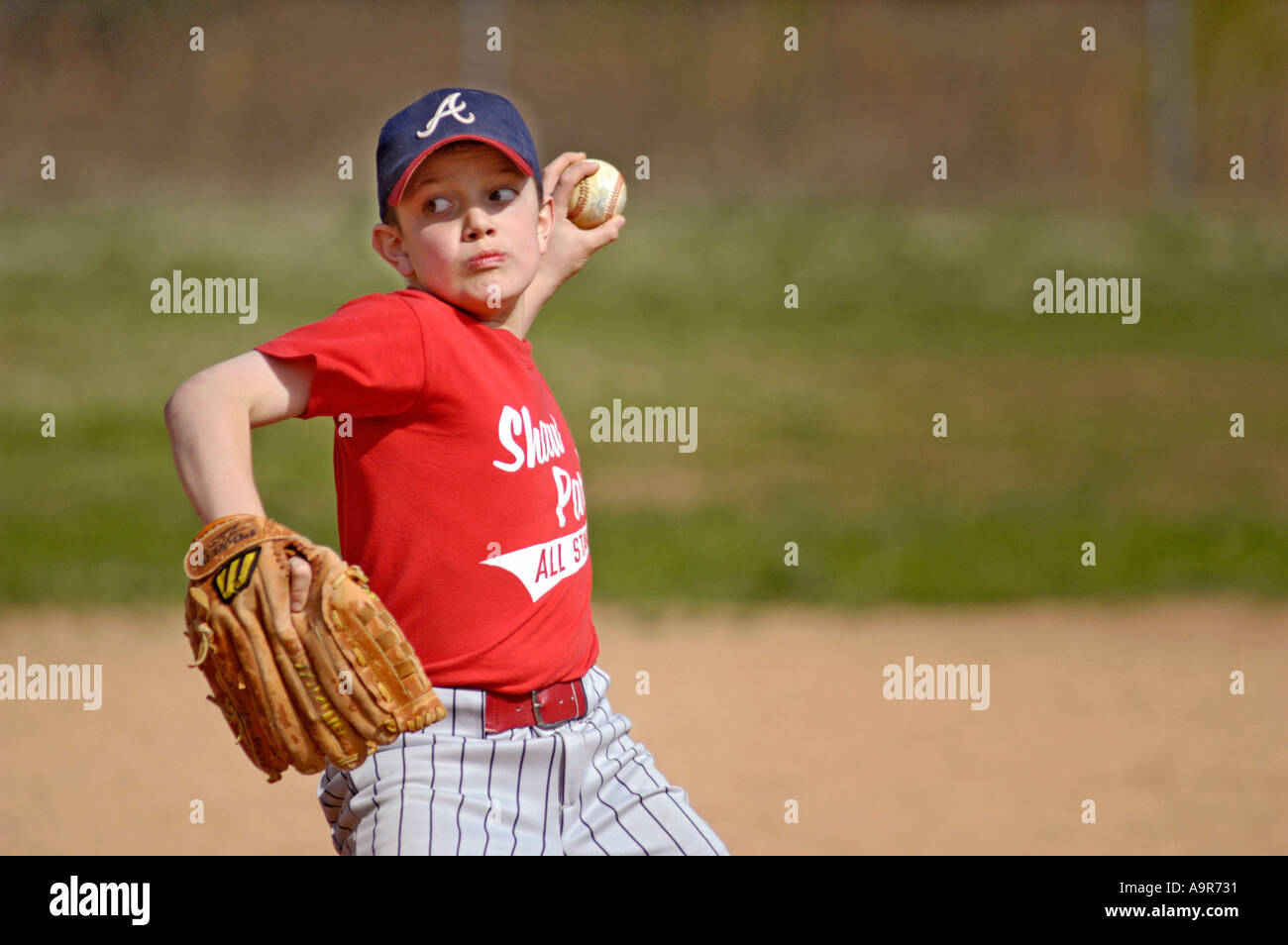Little league baseball game with full safety gear all boys ages from 5 to 9  in Atlanta GA MRed Stock Photo - Alamy