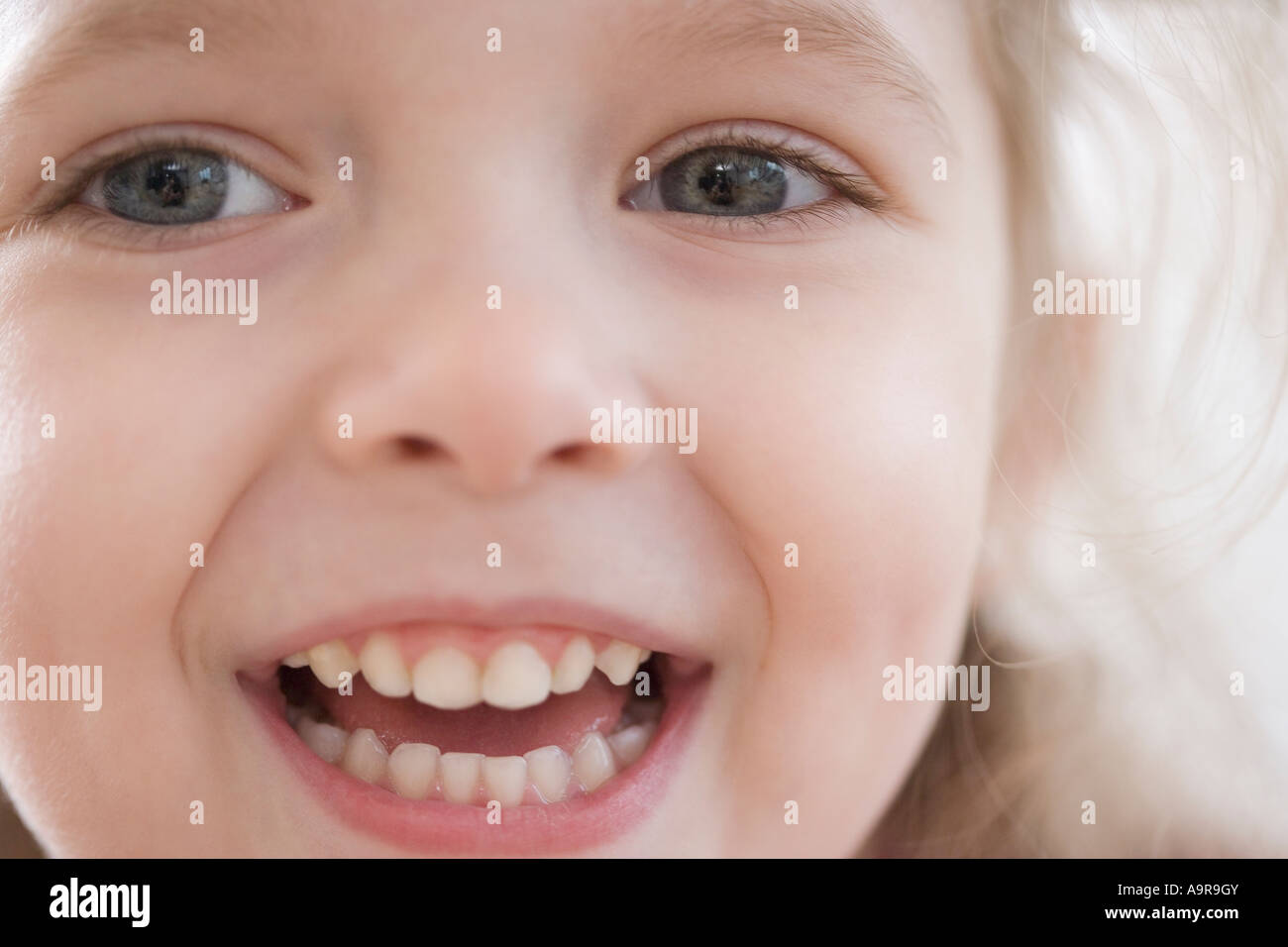 Close up of girl laughing Stock Photo