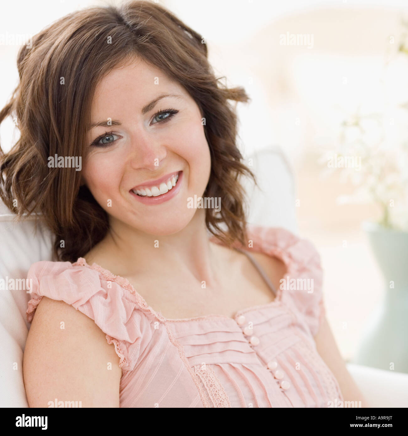 Close up of woman smiling Stock Photo - Alamy