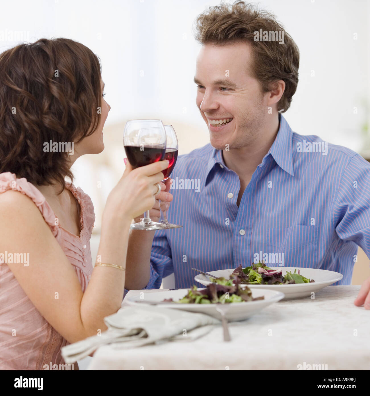 Couple toasting with wine Stock Photo