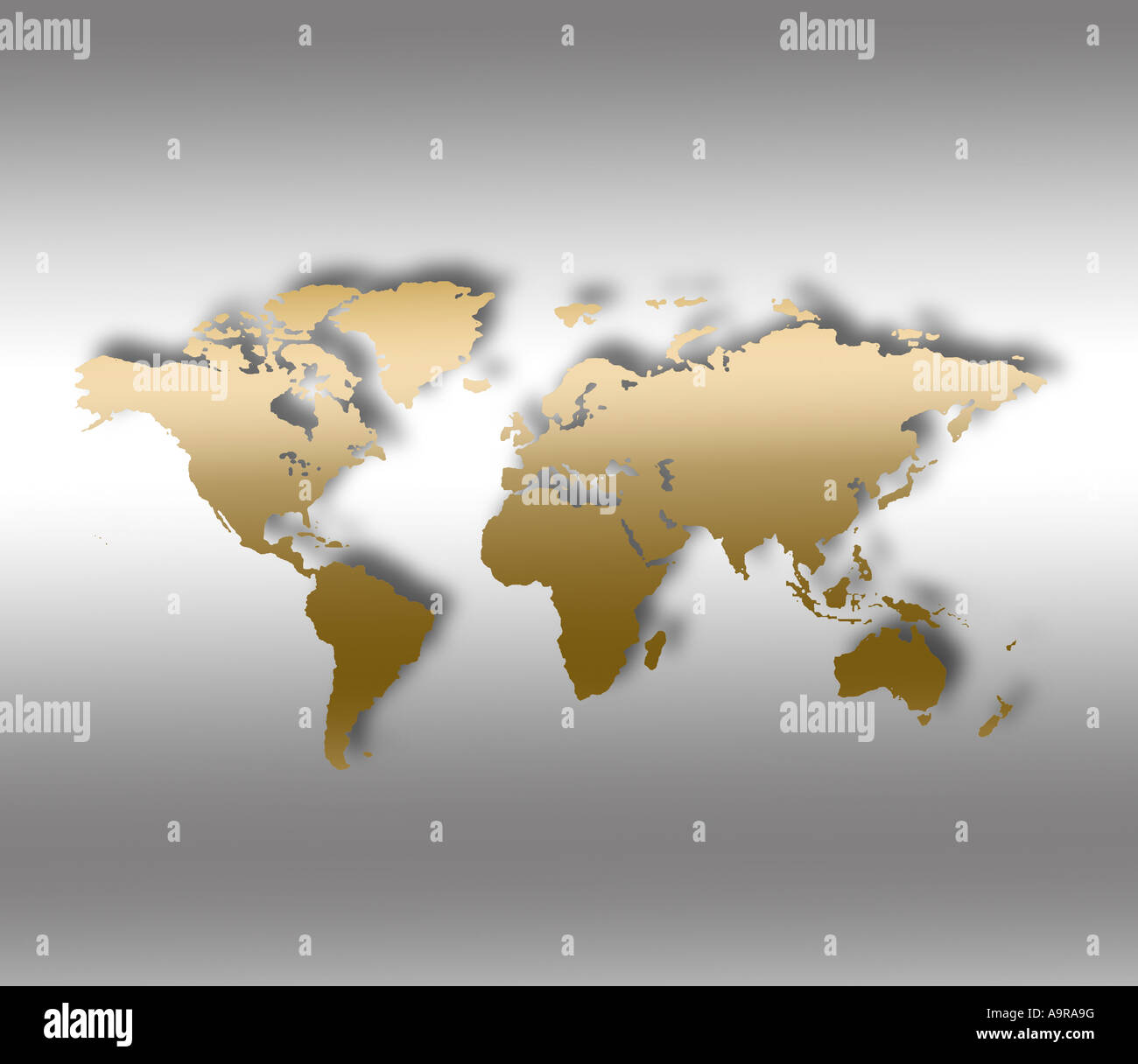 Flat global map Stock Photo