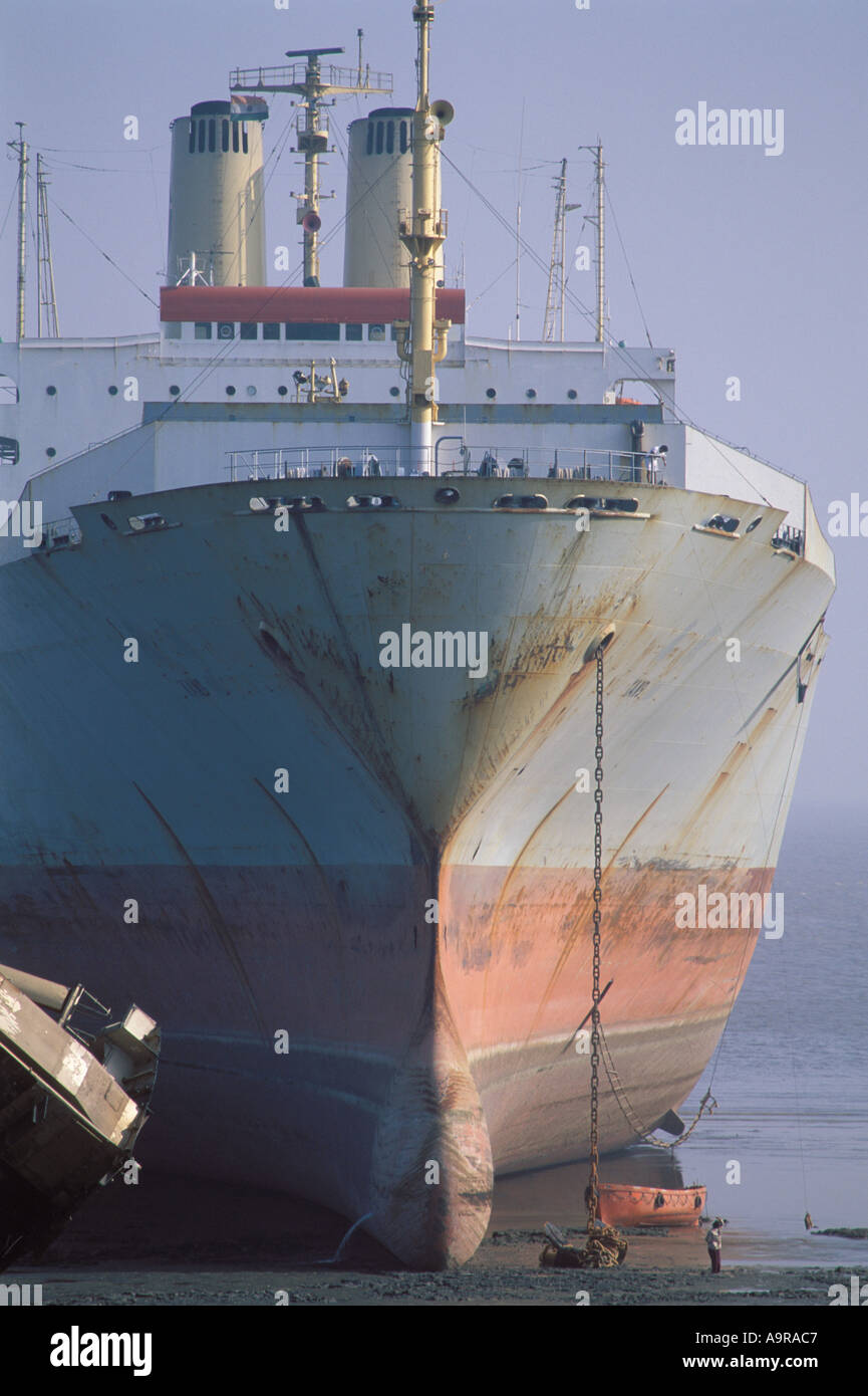 Alang shipbreaking shipyard, Guyarat, India Stock Photo