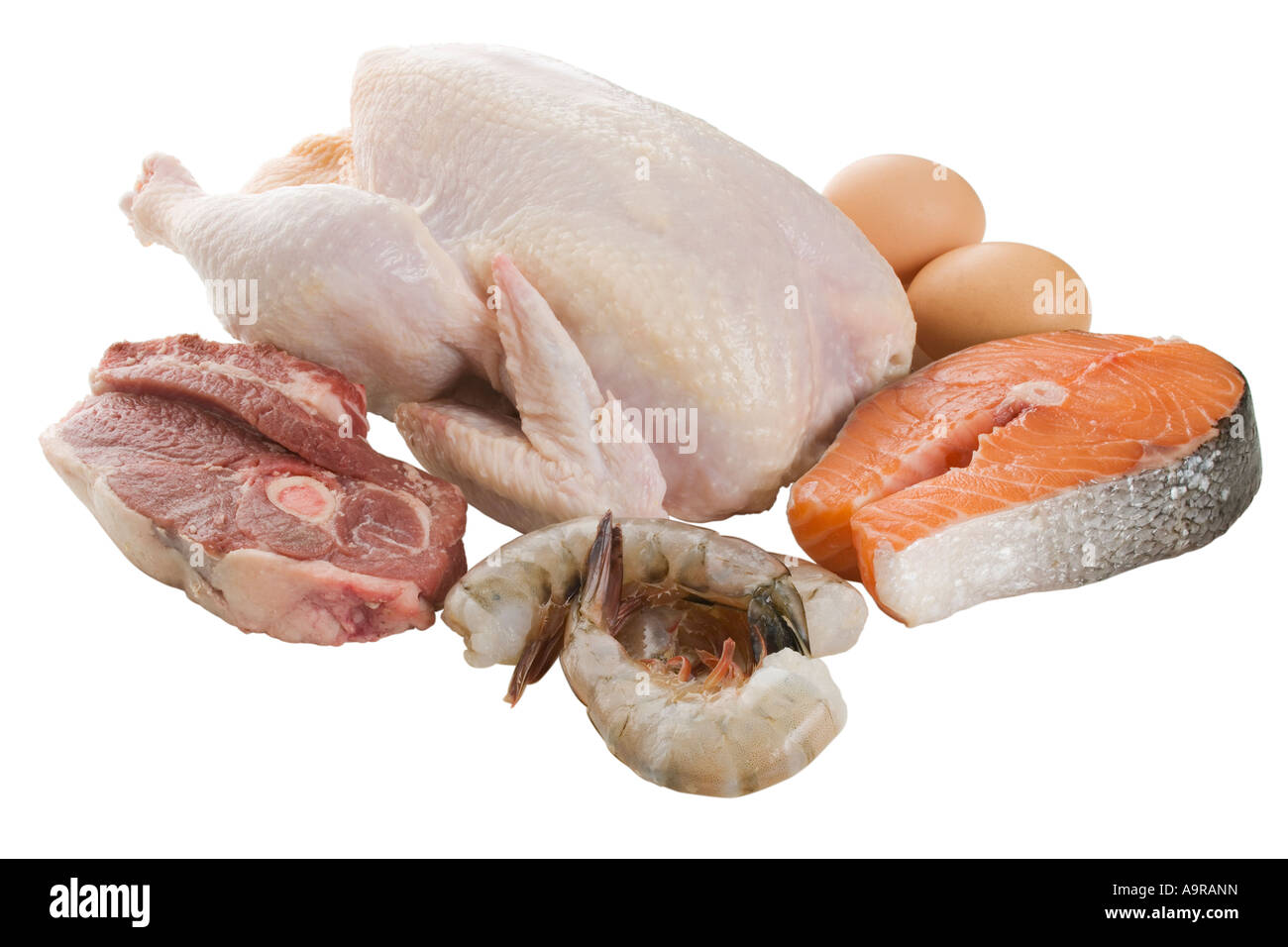 Close up of poultry beef and seafood Stock Photo Alamy