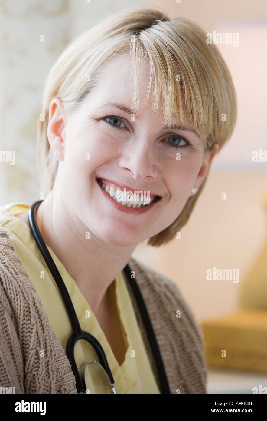 Nurse head close up smiling hi-res stock photography and images - Alamy