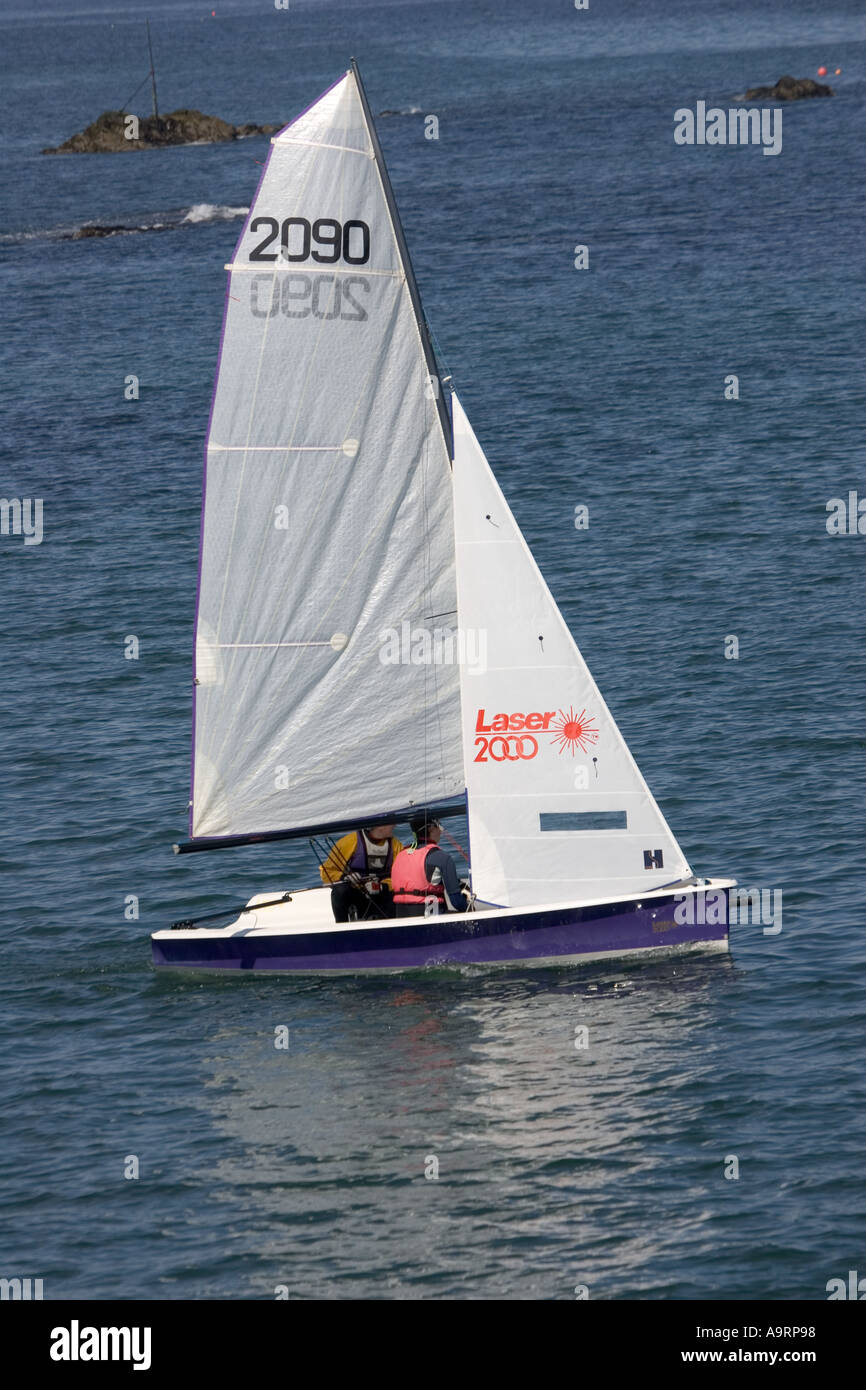 Laser 2000 sailing dinghy North Berwick Scotland UK Stock Photo Alamy