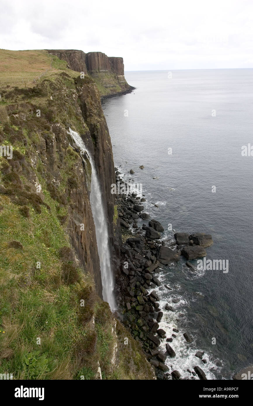 Mealt waterfall with Kilt Rock in background Isle of Skye Scotland ...