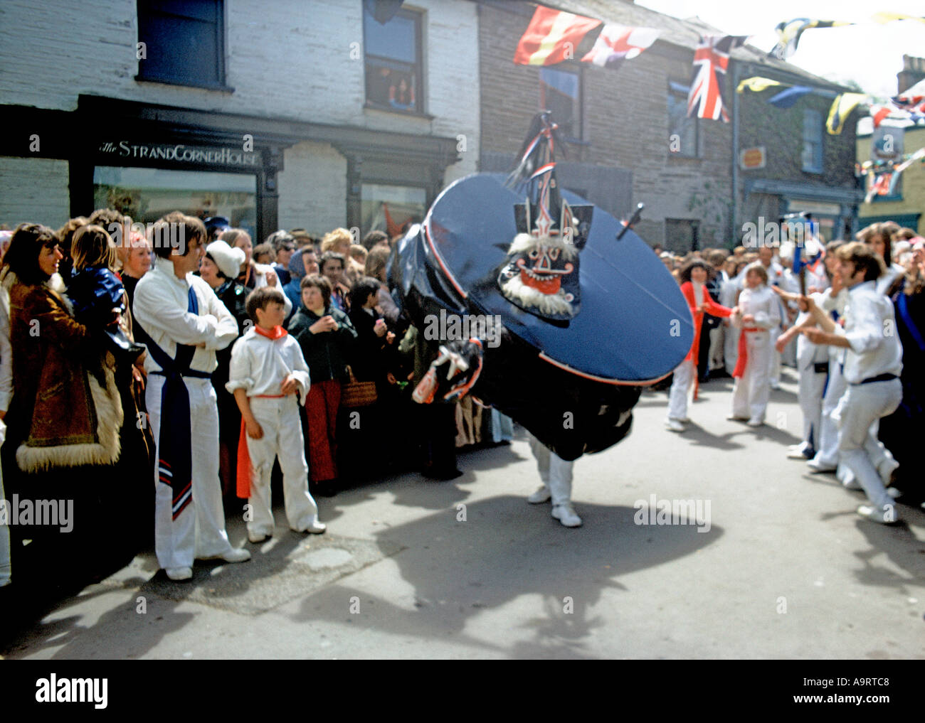 May Day Hobby Horse In Padstowe In Cornwall In England Stock Photo Alamy