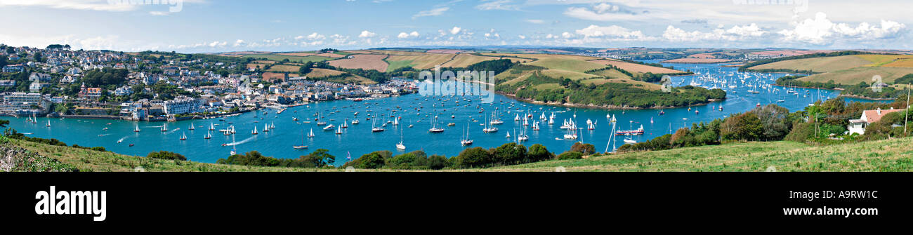 Panorama of Salcombe regatta, Devon. UK Stock Photo