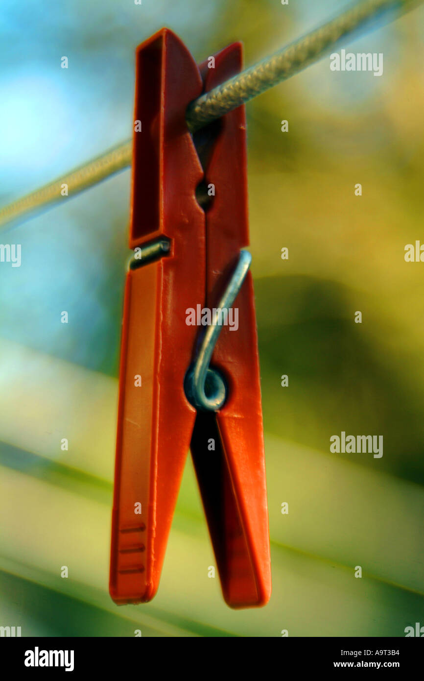 red peg clothes peg Stock Photo Alamy