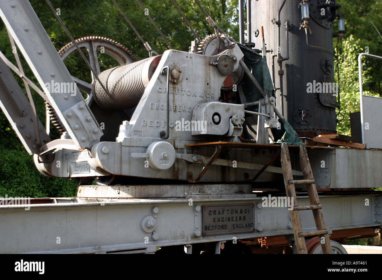 Grafton Steam Crane at Blists Victorian town Iron Bridge Stock