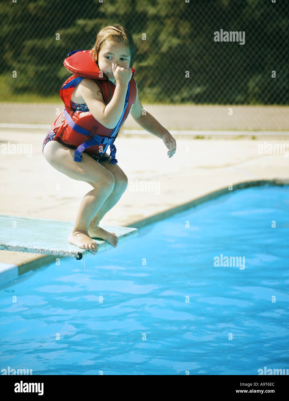 Kid Jumping Diving Board High Resolution Stock Photography and Images