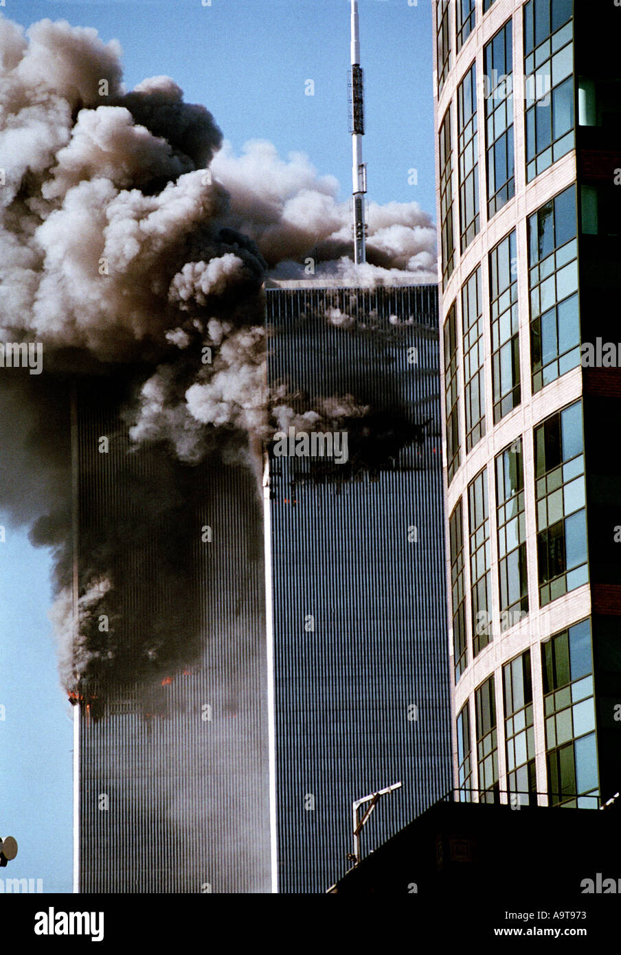 World Trade Center terrorist attack on September 11 2001  Stock Photo