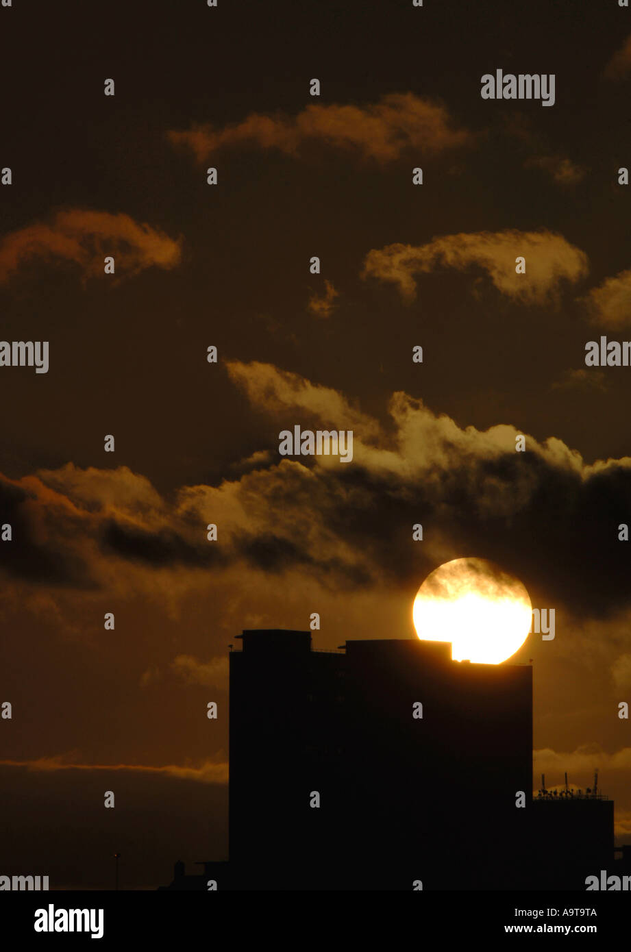 Office Block Sunset Stock Photo - Alamy