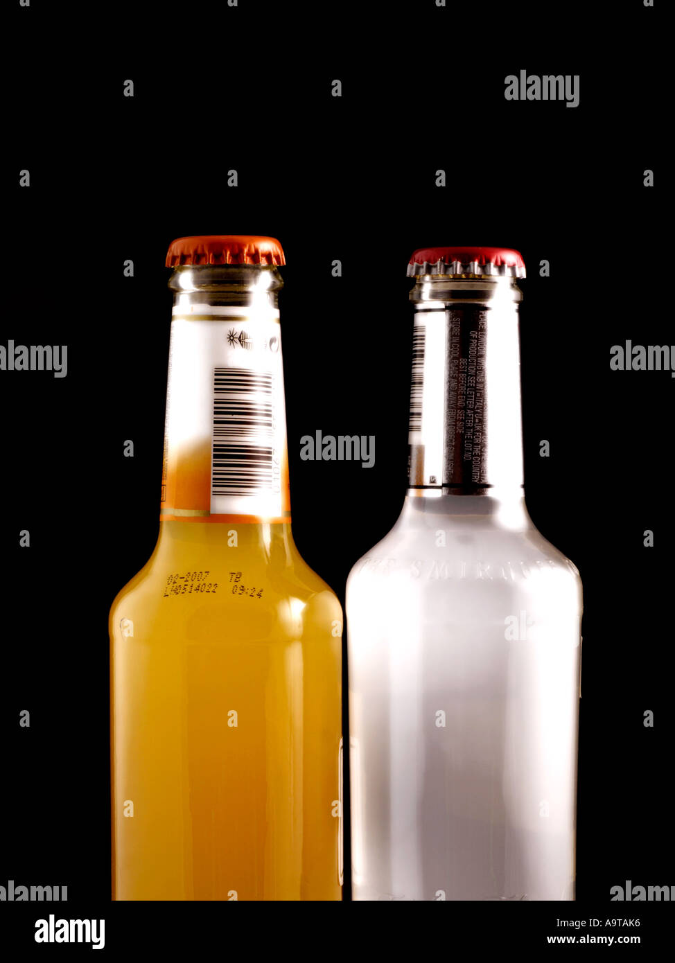 generic of various alcopops Stock Photo