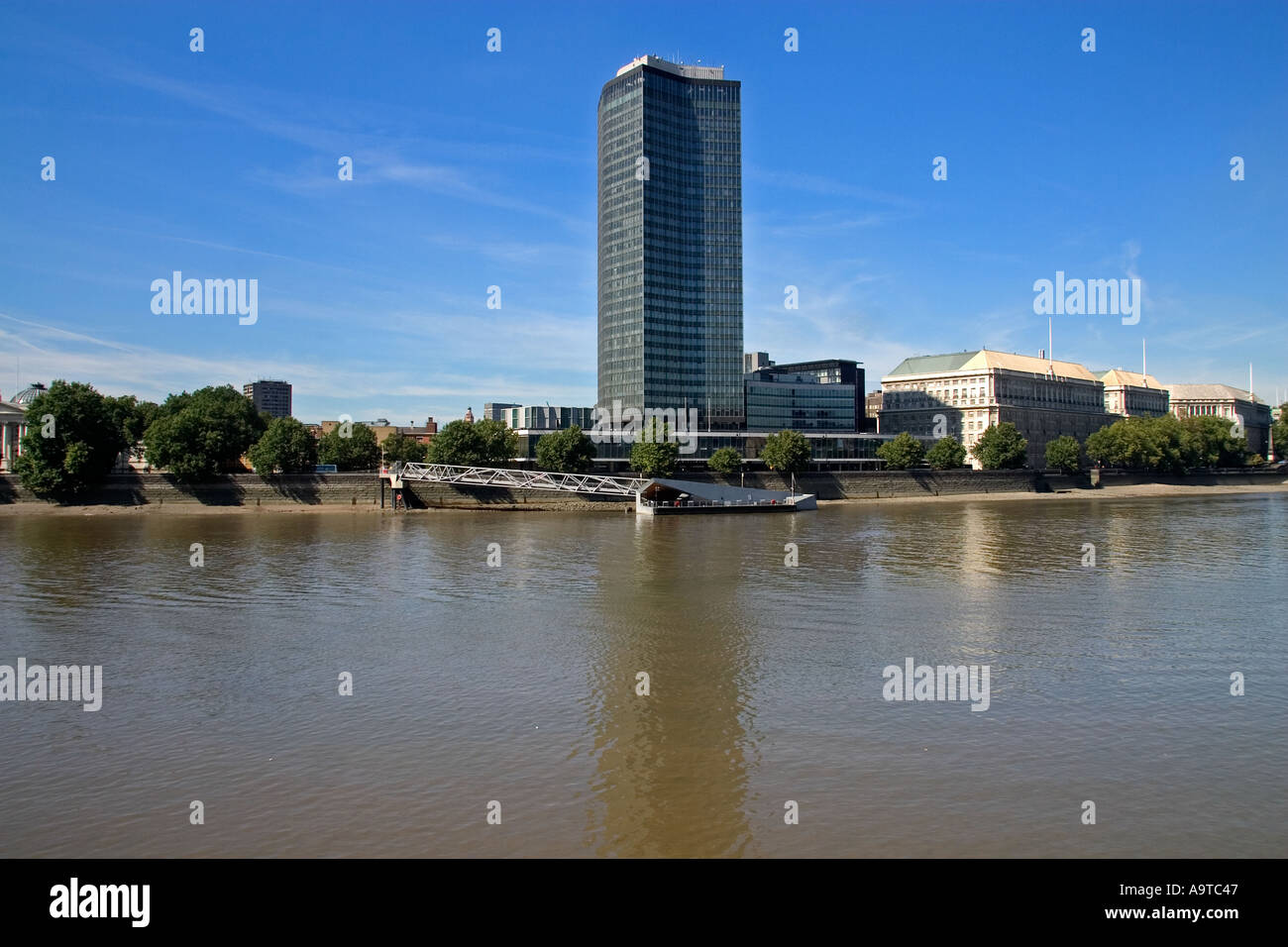 UK England London River Thames Millbank Tower Stock Photo Alamy