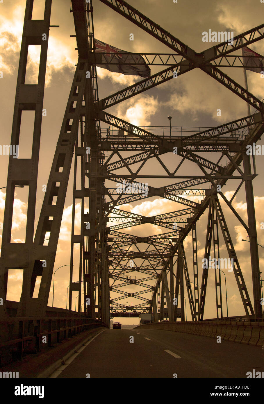 Bridge at Sunset Auckland Harbour Bridge New Zealand Stock Photo Alamy