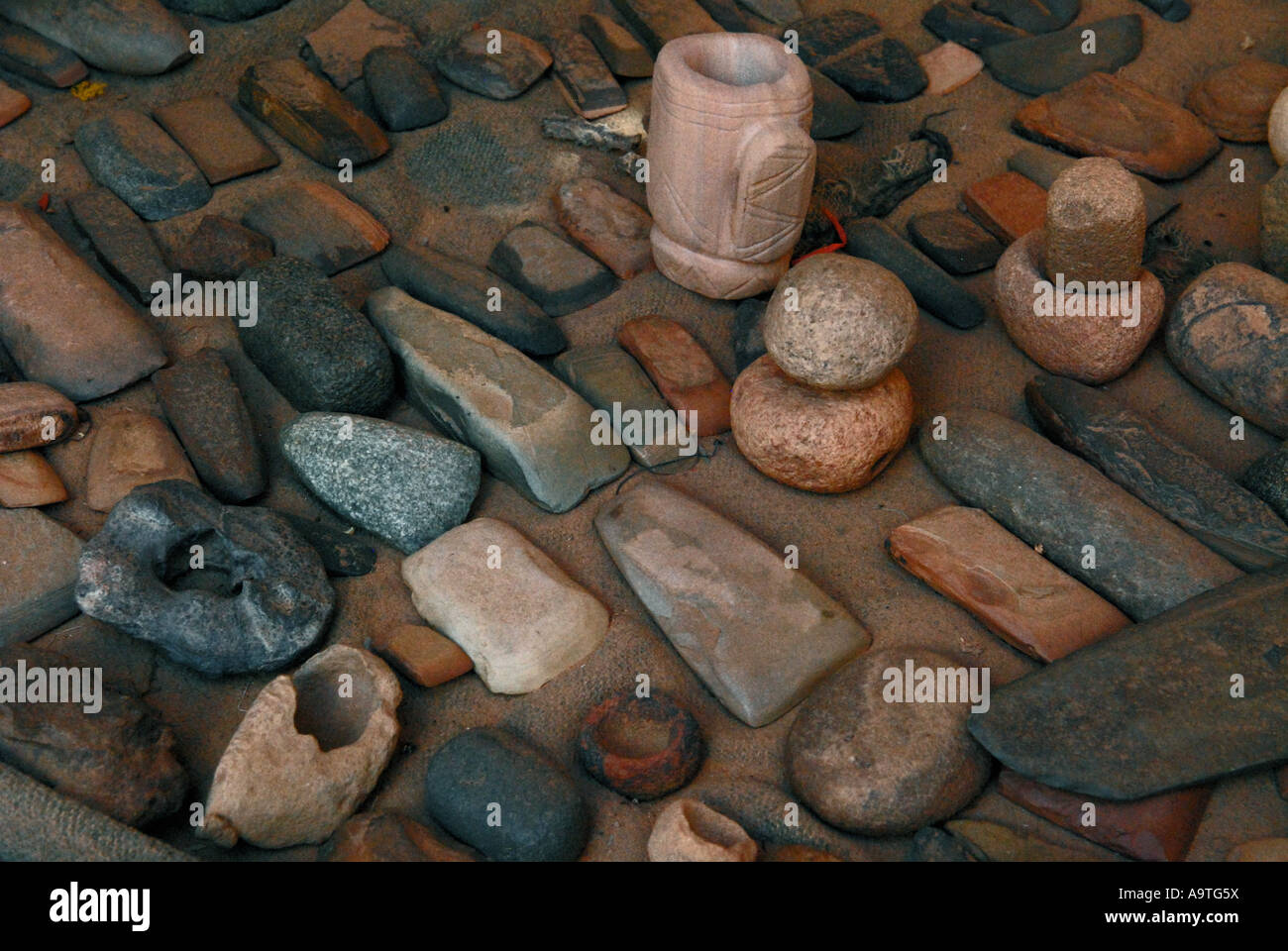 Stone tools Adrar desert Mauritania Stock Photo