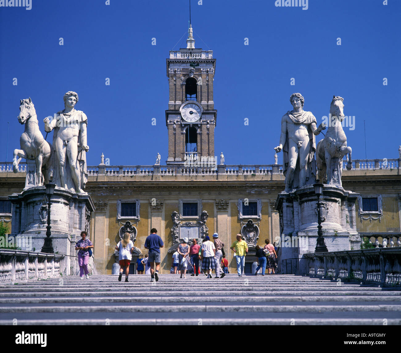CASTOR AND POLLUX DIOSCURI STATUES CORDONATA STEPS CAMPIDOGLIO ROME