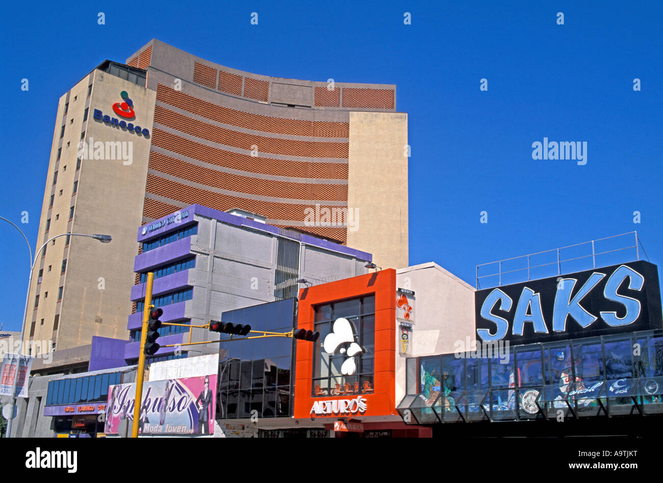 Isla Margarita island Venezuela Porlamar city buildings skyline blue
