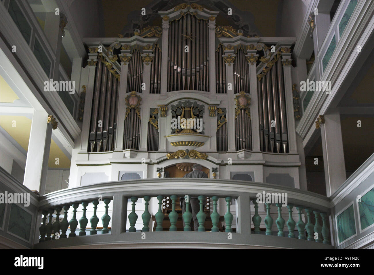 Organ in church in Bad Berka Germany Stock Photo