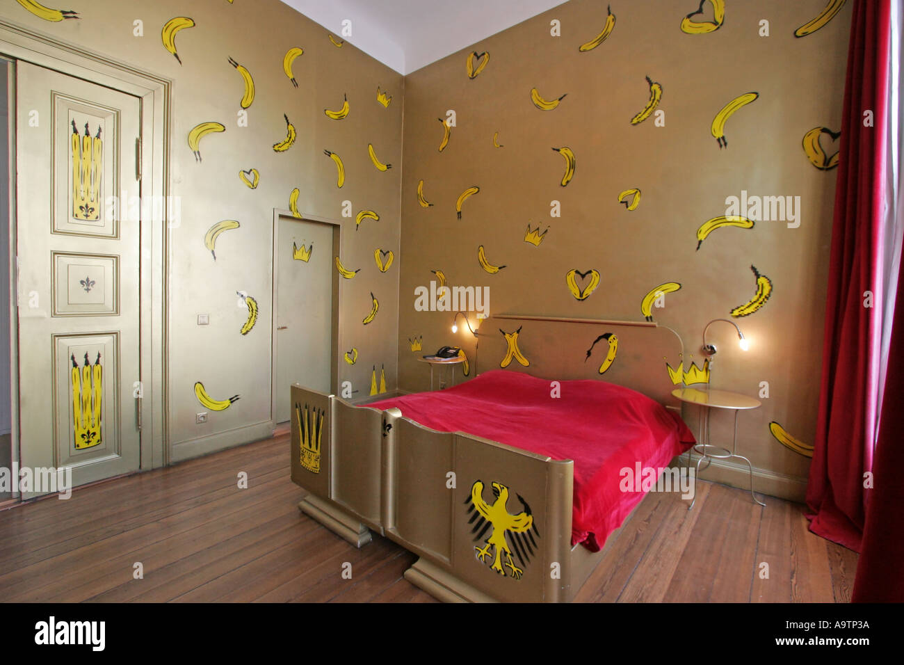 Berlin artist Hotel Luise interieur room design by Thomas Baumgaertel Stock Photo
