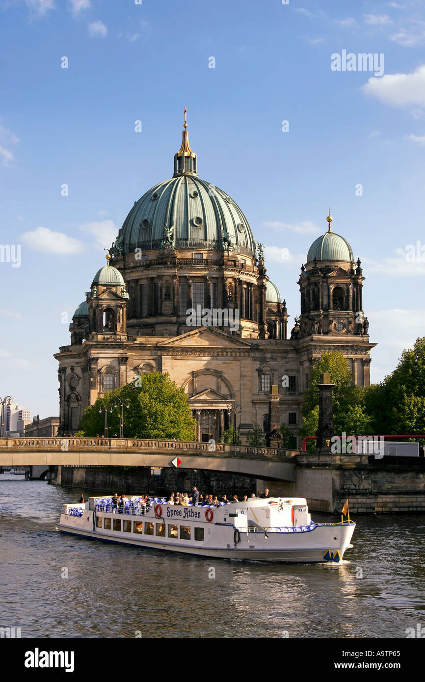 Berlin dome river Spree Tour boat Stock Photo