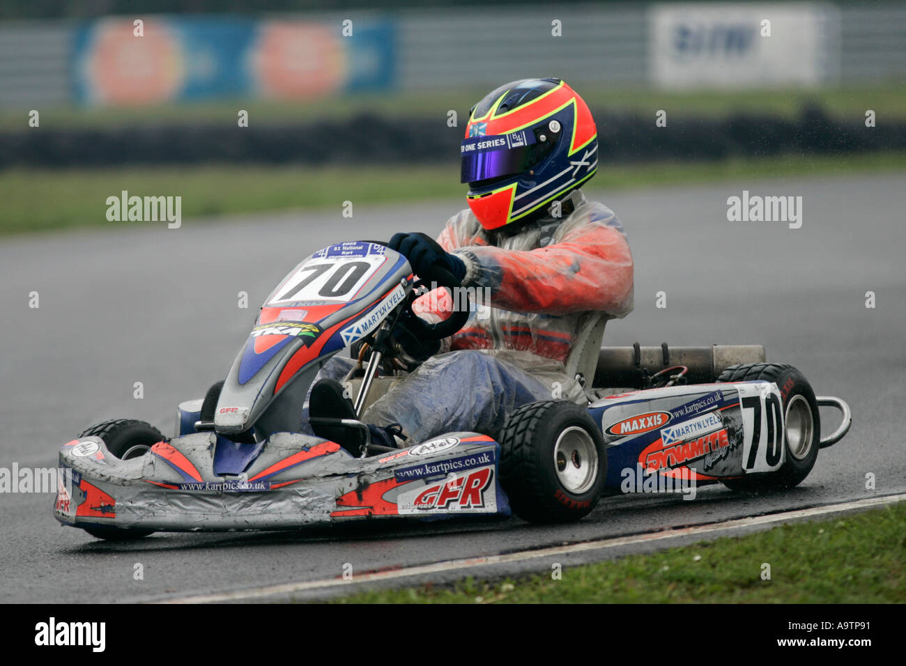 Scottish Kart Driver Martin Lyell racing at Larkhall Scotland UK Stock ...