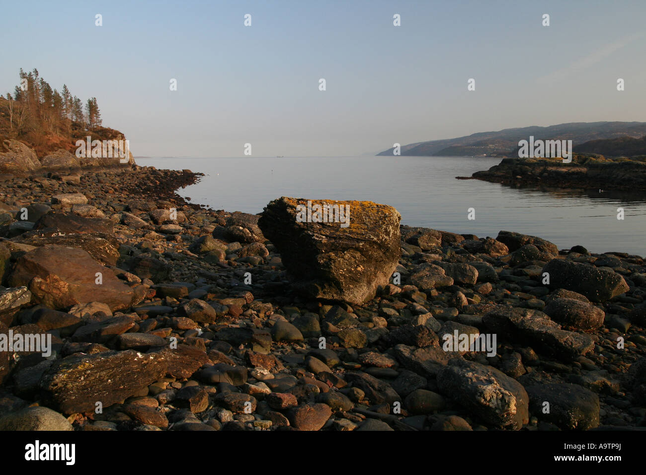 Kintyre coast from Barmore Island near Tarbert, Scotland Stock Photo ...