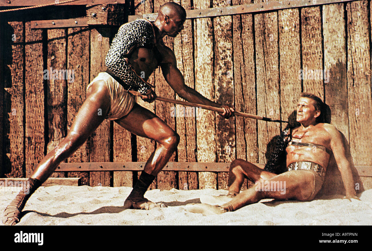 SPARTACUS - 1960 U-I film with  Woody Strode at left and Kirk Douglas Stock Photo