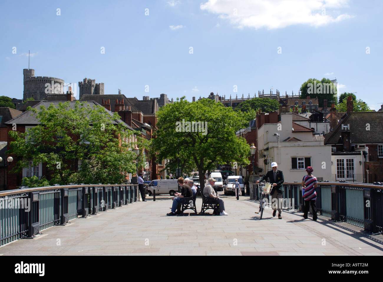 On the Bridge linking Windsor and Eton Stock Photo Alamy