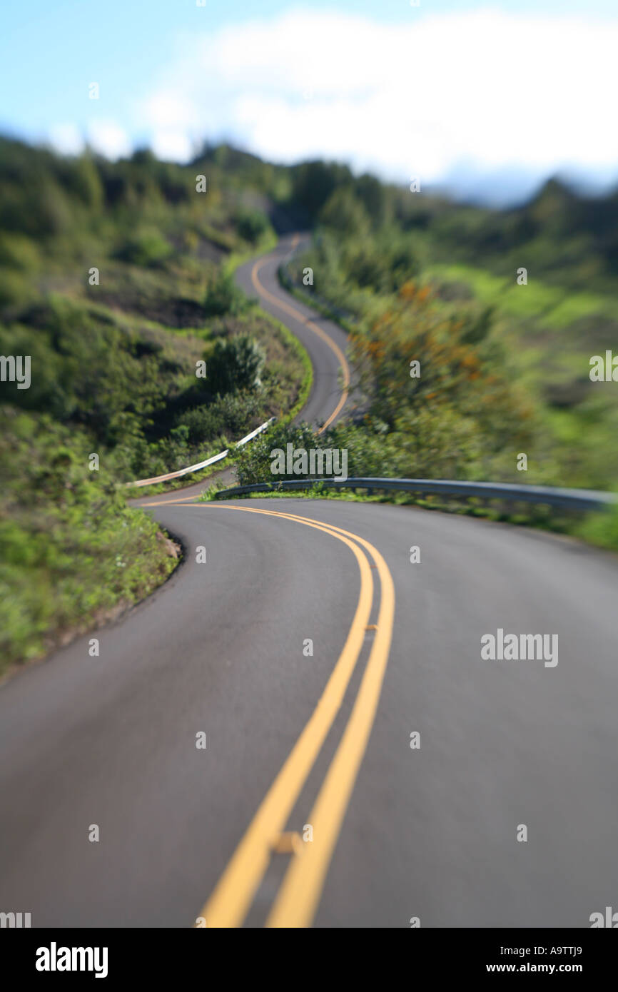 Hawaii Kauai S curved road Stock Photo - Alamy