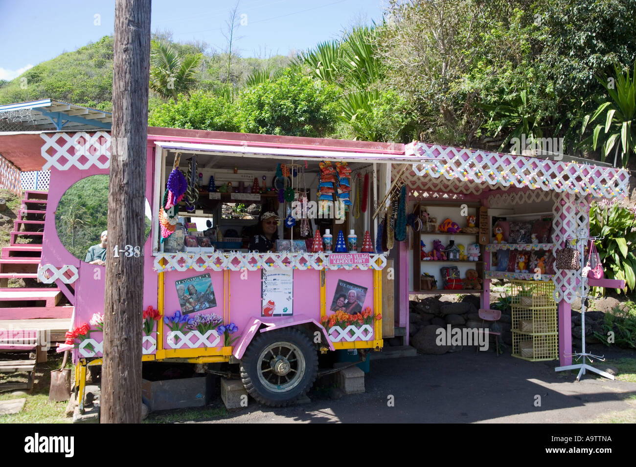 Fruit stand Kahakuloa Maui Hawaii editorial use only Stock Photo Alamy