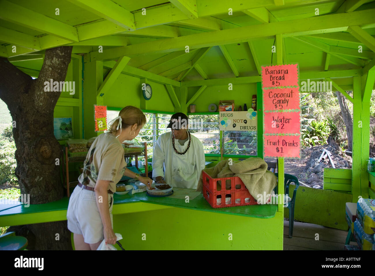 Fruit stand Kahakuloa Maui Hawaii editorial use only Stock Photo Alamy