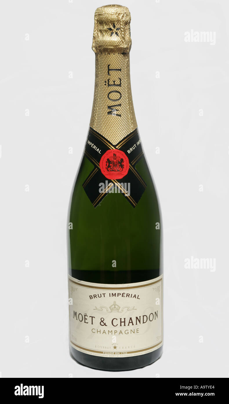 Champagne Moet & Chandon, Brut Imperial, gold bottle, wooden box