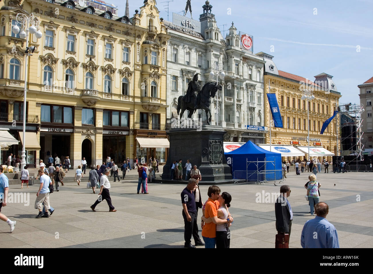 Ban Jalacic Square, Zagreb Croatia. Stock Photo