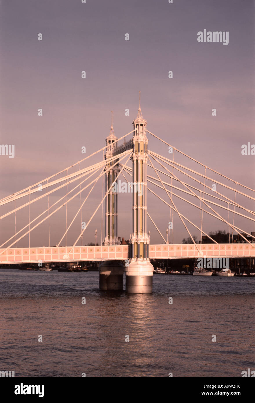 Albert Bridge London England River Thames Stock Photo
