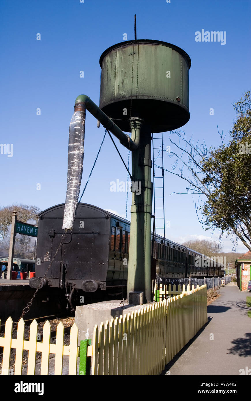 Steam train water tower Stock Photo