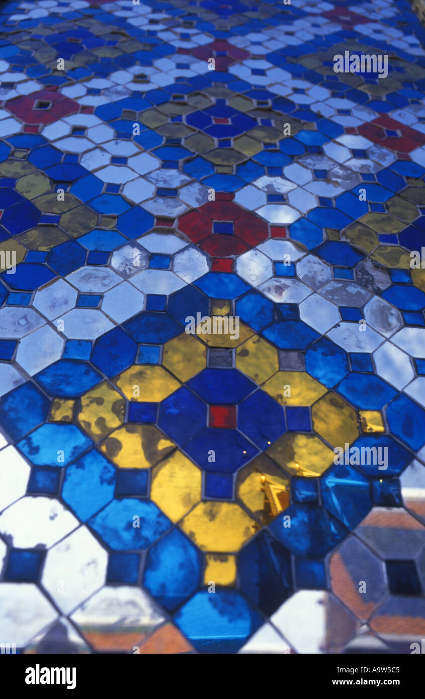 Glass mosaic on the facade of palace Bangkok Thailand Stock Photo - Alamy