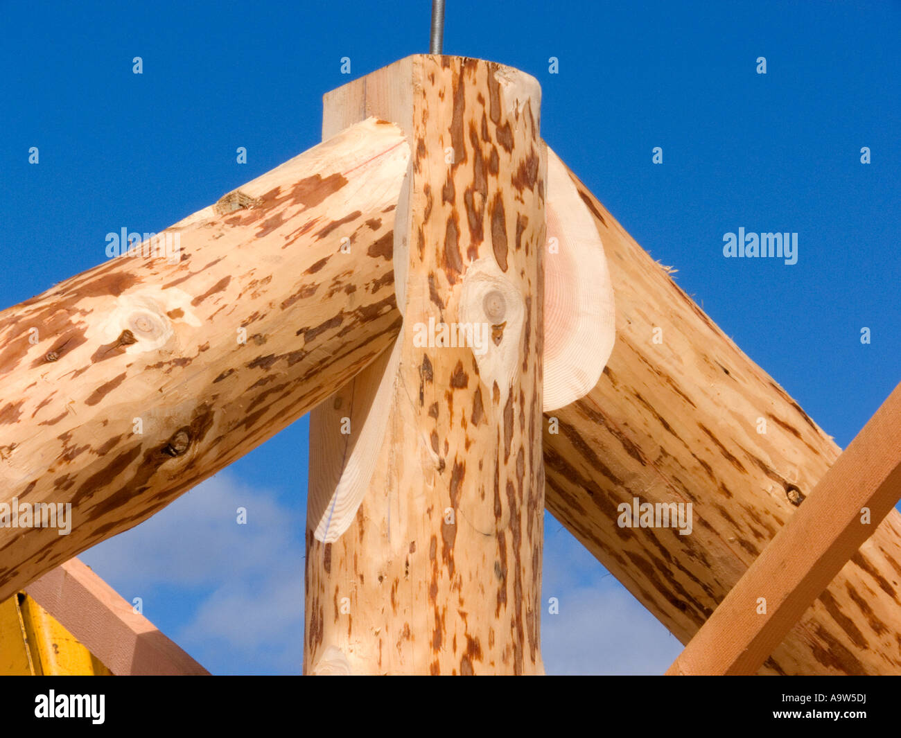 Log Cabin Roof Truss Detail Stock Photo Alamy