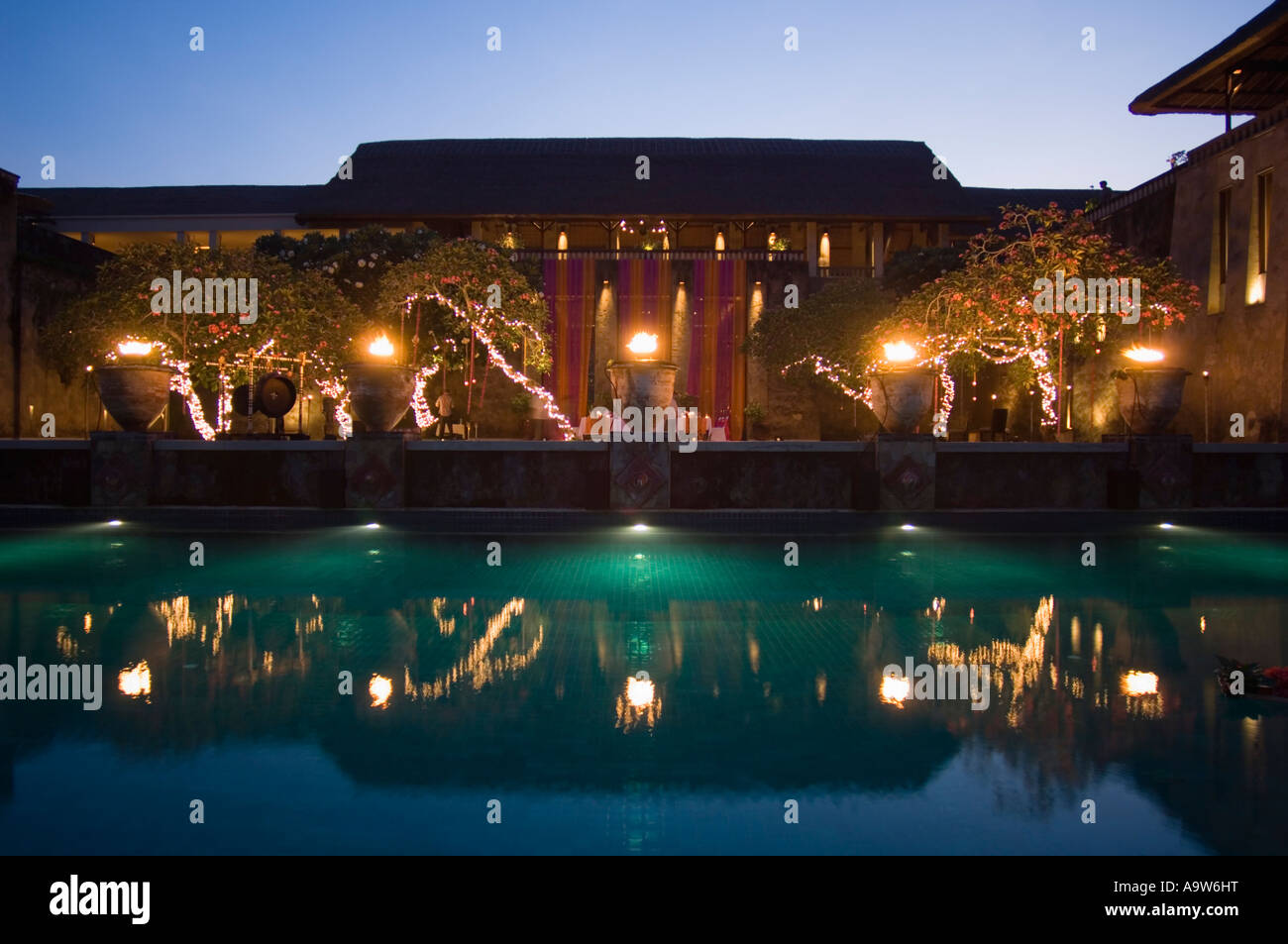 Light Decoration Poolside Wedding Party Stock Photos Light