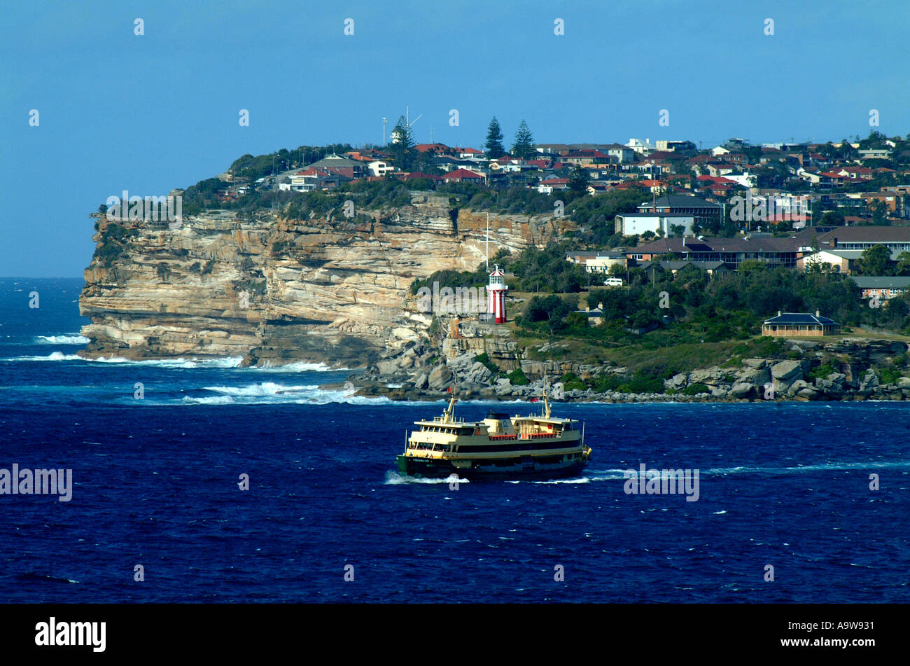 Manly ferry journey past south head Sydney Stock Photo