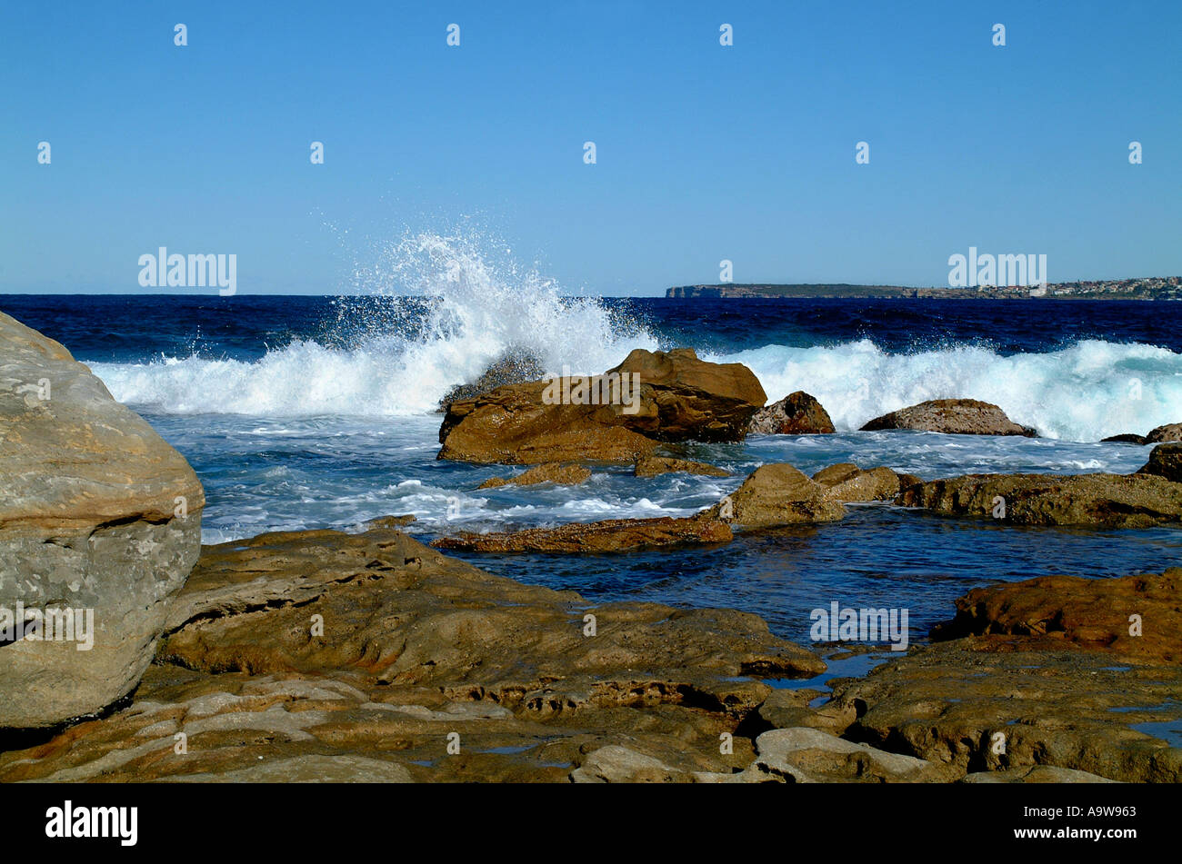 Sea water, wave on Bondi beach Stock Photo