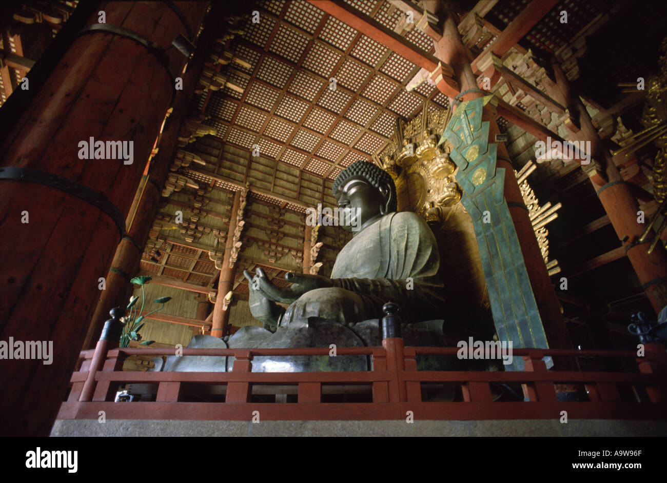 Giant Buddha in temple at Nara Japan Stock Photo Alamy