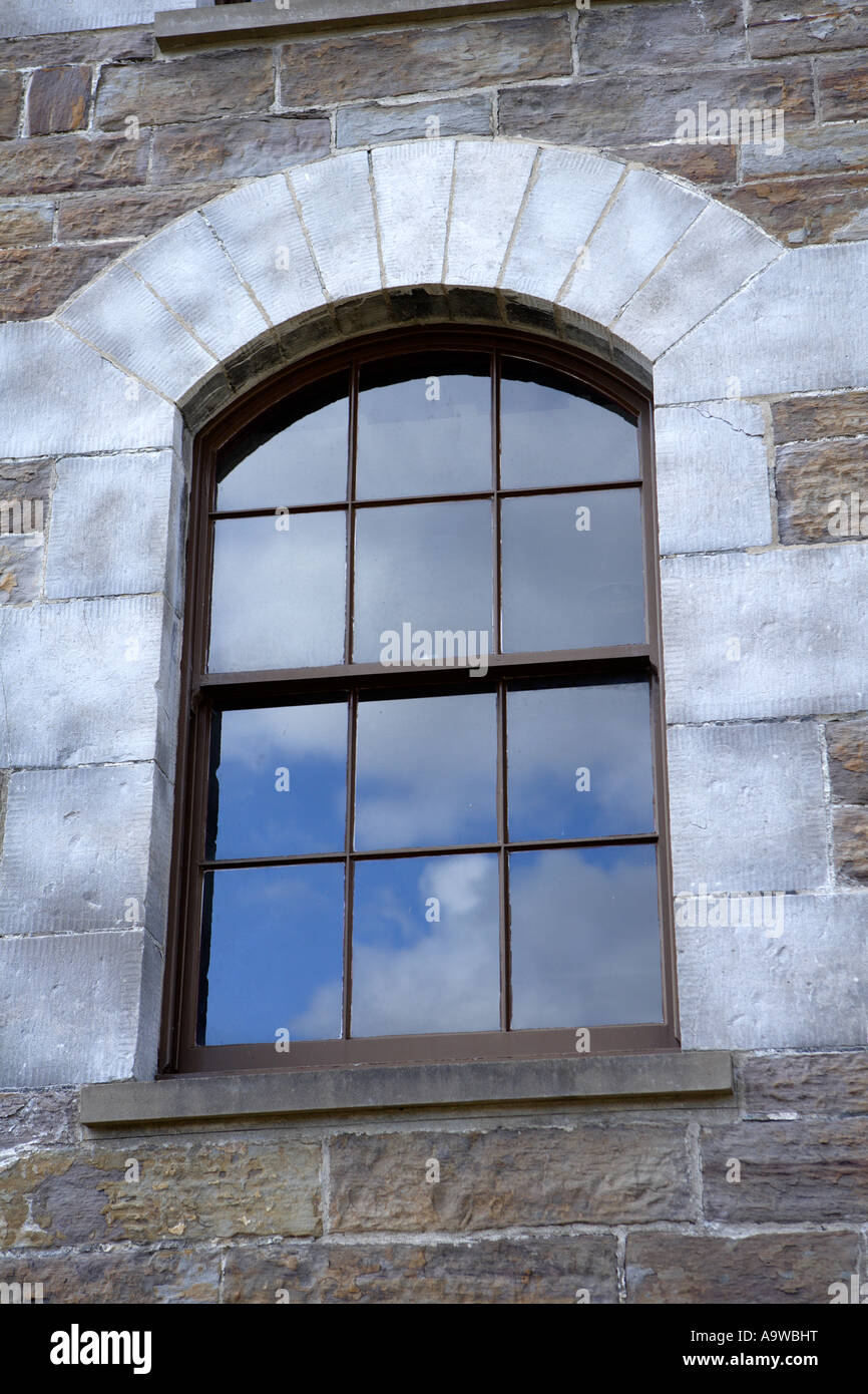 Victorian Window,Ynysfach engine house, Merthyr Tydfil, South Wales. Stock Photo