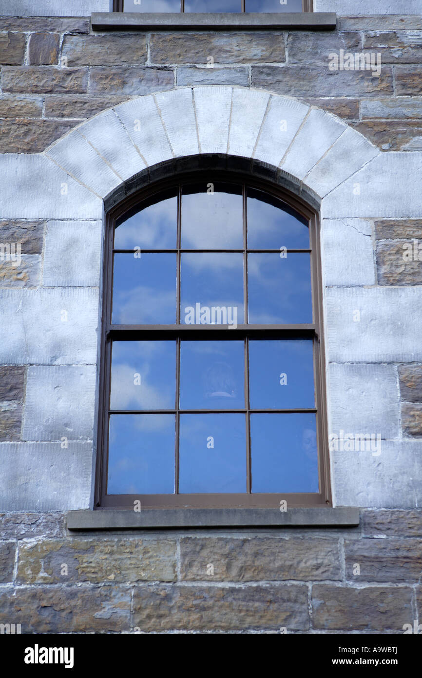 Victorian Window,Ynysfach engine house, Merthyr Tydfil, South Wales. Stock Photo